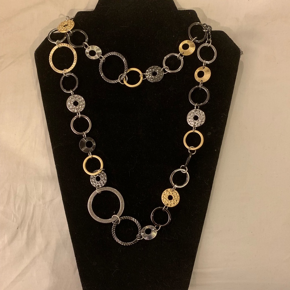 Beautiful multi metal long necklace